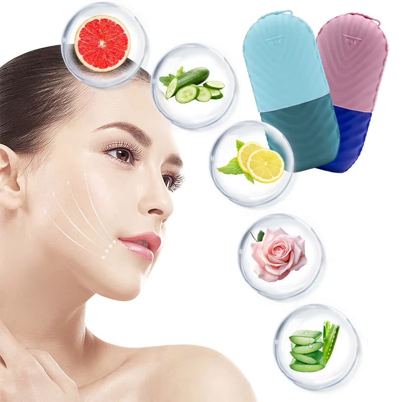1Pc Facial Beauty Applicator, Skin Care Tools, Ice Shaving Massage, Facial Beauty Silicone Ice Mold.